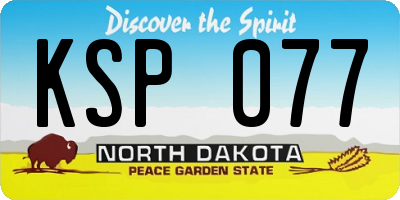 ND license plate KSP077