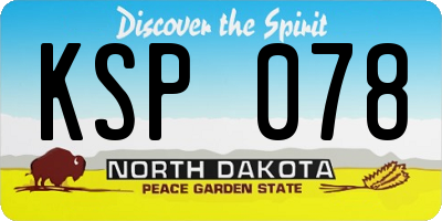 ND license plate KSP078