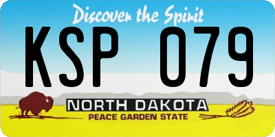 ND license plate KSP079