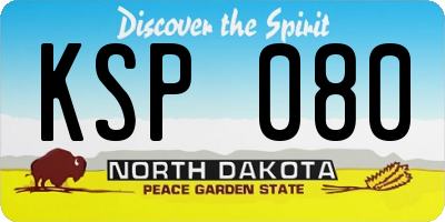 ND license plate KSP080