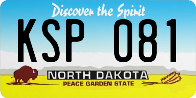 ND license plate KSP081