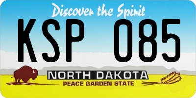 ND license plate KSP085