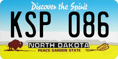 ND license plate KSP086