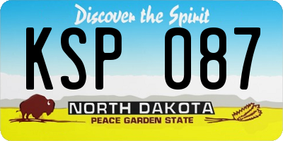 ND license plate KSP087