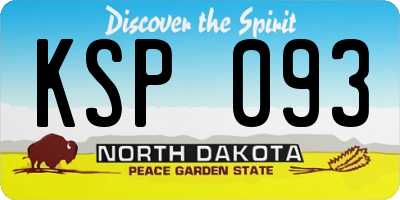ND license plate KSP093
