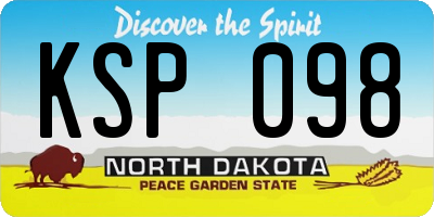 ND license plate KSP098