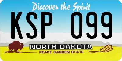 ND license plate KSP099