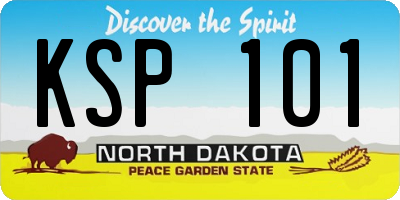 ND license plate KSP101