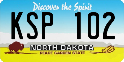ND license plate KSP102