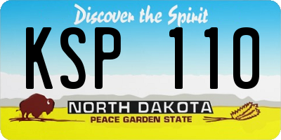 ND license plate KSP110