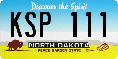 ND license plate KSP111