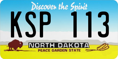 ND license plate KSP113