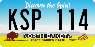 ND license plate KSP114