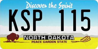 ND license plate KSP115