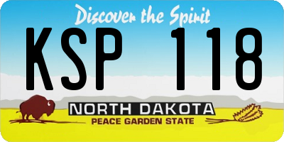 ND license plate KSP118