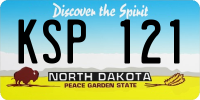ND license plate KSP121