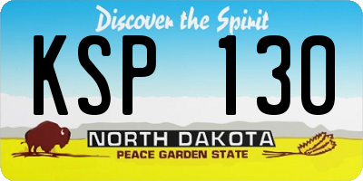 ND license plate KSP130