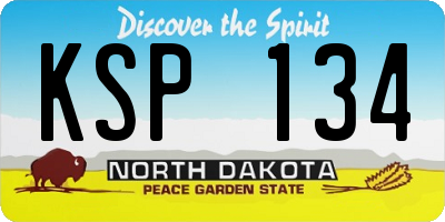 ND license plate KSP134