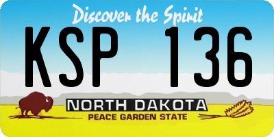 ND license plate KSP136