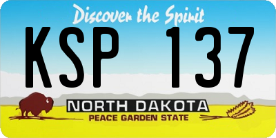 ND license plate KSP137