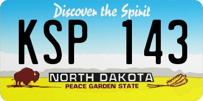 ND license plate KSP143