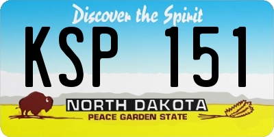 ND license plate KSP151