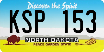 ND license plate KSP153