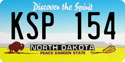ND license plate KSP154
