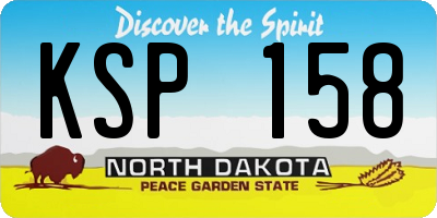 ND license plate KSP158