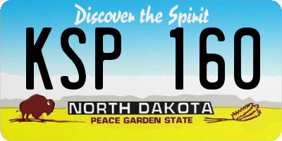 ND license plate KSP160