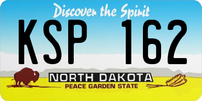 ND license plate KSP162
