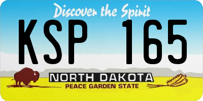 ND license plate KSP165