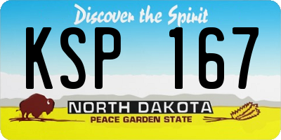 ND license plate KSP167