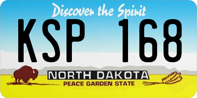 ND license plate KSP168
