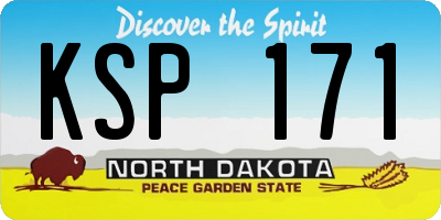 ND license plate KSP171