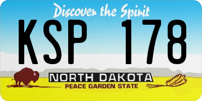ND license plate KSP178