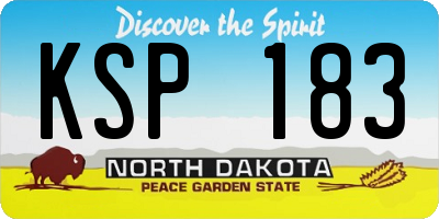 ND license plate KSP183