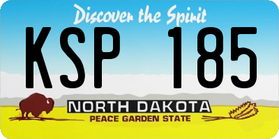 ND license plate KSP185