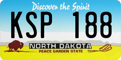 ND license plate KSP188