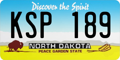 ND license plate KSP189