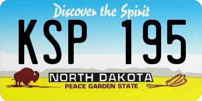 ND license plate KSP195