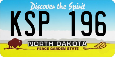ND license plate KSP196