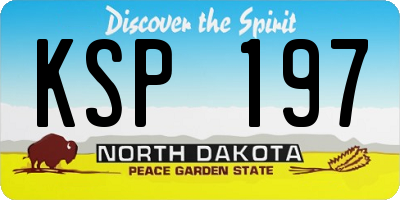 ND license plate KSP197