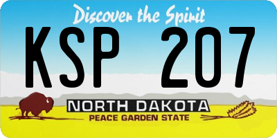 ND license plate KSP207