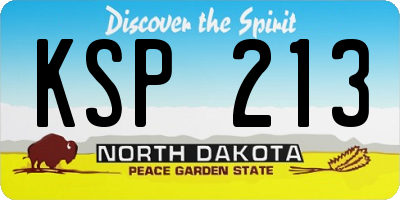 ND license plate KSP213