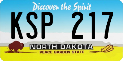 ND license plate KSP217