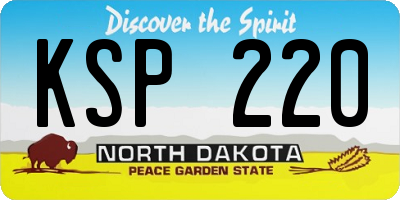 ND license plate KSP220