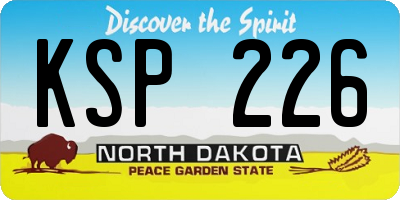 ND license plate KSP226