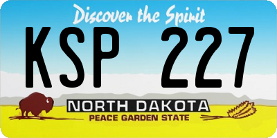 ND license plate KSP227