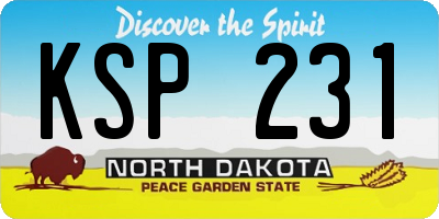 ND license plate KSP231